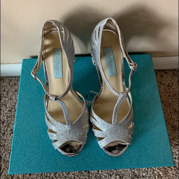 Silver Glitter Prom Heels - Picture 3 of 3